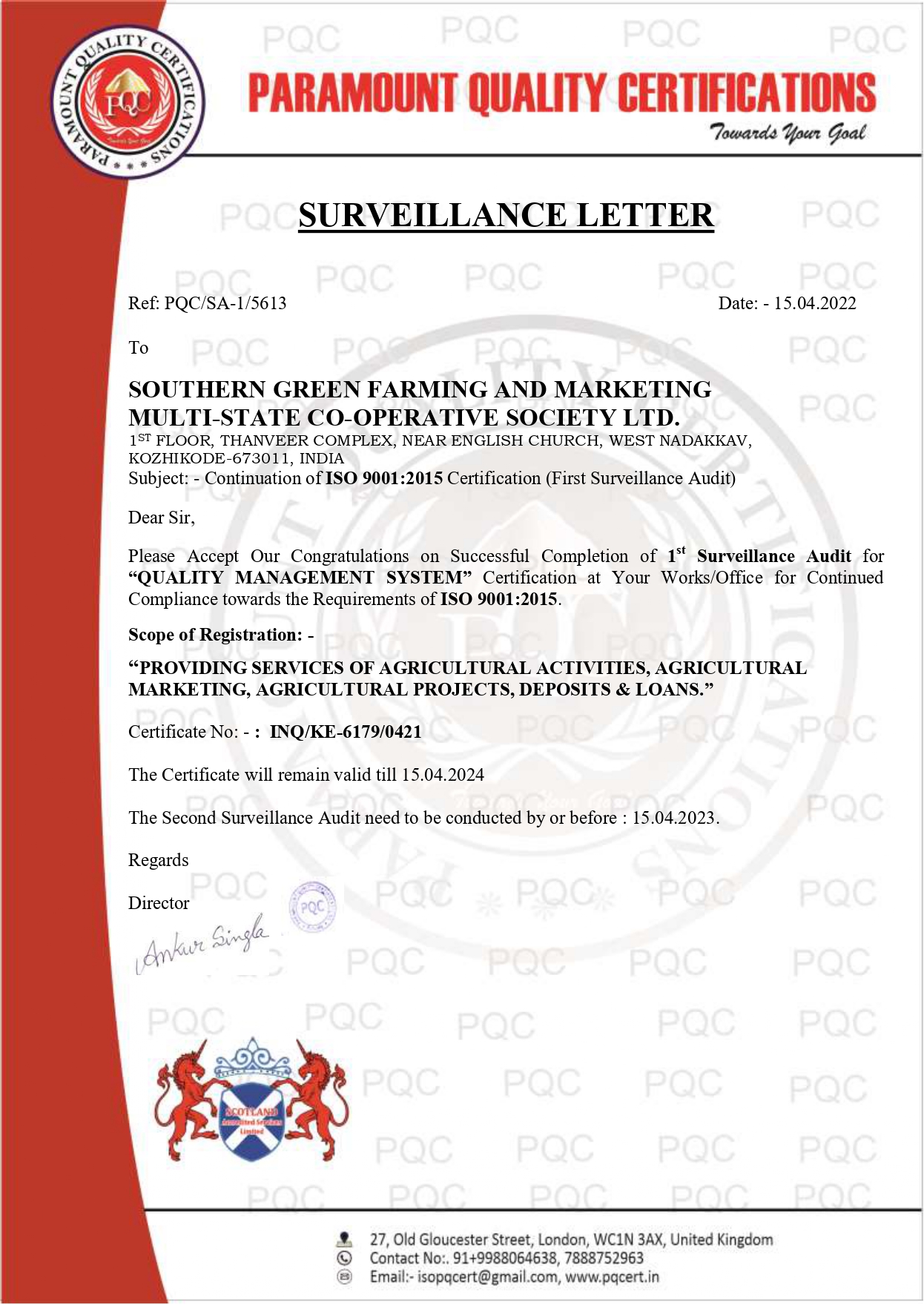 5613_9001_Surveillance Letter_SOUTHERN GREEN FARMING AND MARKETING 2_page-0001 (1)